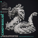 Candy Basilisk -  Goblin Confectioners - PRESUPPORTED - Illustrated and Stats - 32mm scale