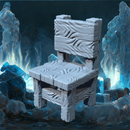 Barbarian Camp Chair - Rustic Wooden Seat STL, DnD & Wargaming Furniture