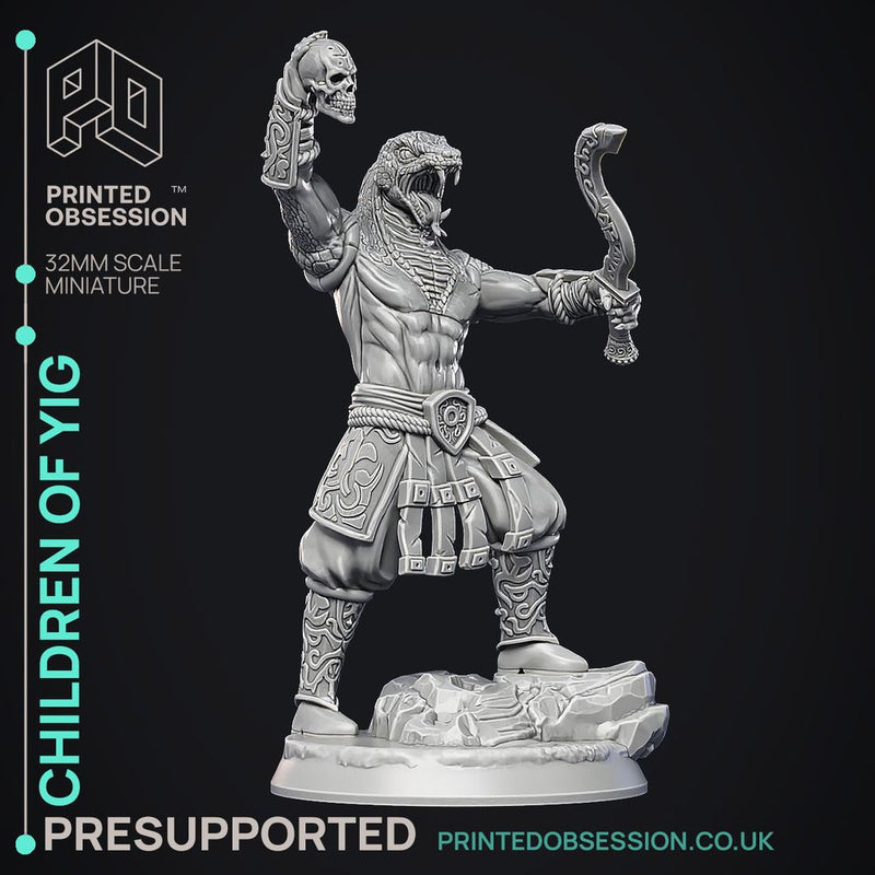 Children of Yig - 3 Models - The Wondering Desert -  PRESUPPORTED - Illustrated and Stats - 32mm scale