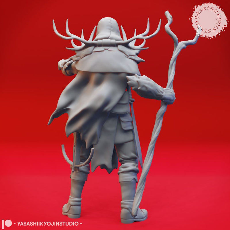 Druid - Human Male - Lvl 10 - Tabletop Miniatures (Pre-Supported)