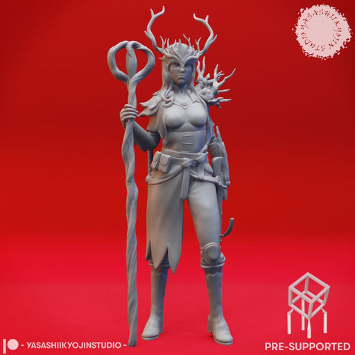 Druid - Human Female - Lvl 10 - Tabletop Miniatures (Pre-Supported) - Only-Games
