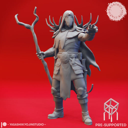 Druid - Human Male - Lvl 10 - Tabletop Miniatures (Pre-Supported) - Only-Games