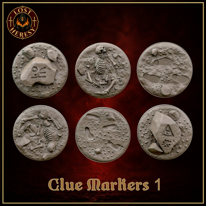 Clue or Objective Markers for Fantasy or Silver Bayonet
