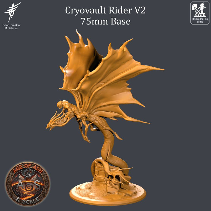 CRYOVAULT DRAGON RIDER - V2 -75mm Base - Only-Games