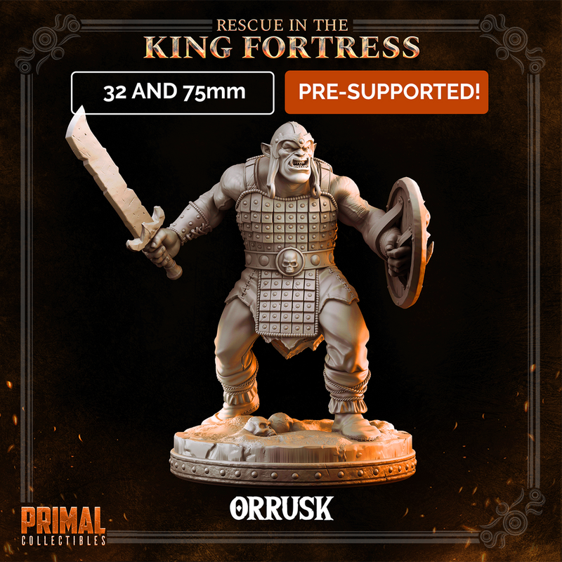 5 miniatures - 32mm - Classic Orcs Bundle - RESCUE IN THE KING FORTRESS  - MASTERS OF DUNGEONS QUEST - Only-Games