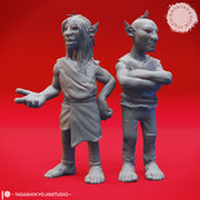 Deep Gnome Twins - Topsy and Turvy - Tabletop Miniatures (Pre-Supported) - Only-Games