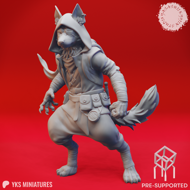 Dingo-folk Hunter - Tabletop Miniatures (Pre-Supported)