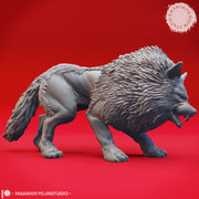 Snarling Dire Wolf - Tabletop Miniature (Pre-Supported) - Only-Games
