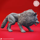 Snarling Dire Wolf - Tabletop Miniature (Pre-Supported)
