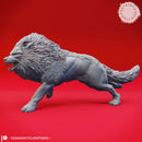 Charging Dire Wolf - Tabletop Miniature (Pre-Supported)