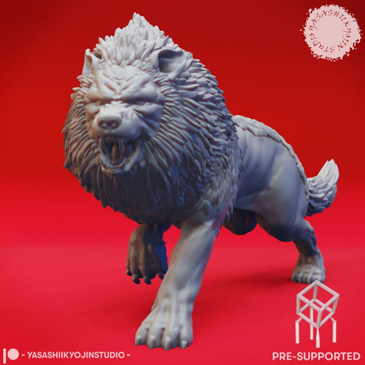 Charging Dire Wolf - Tabletop Miniature (Pre-Supported) - Only-Games