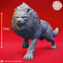 Charging Dire Wolf - Tabletop Miniature (Pre-Supported)