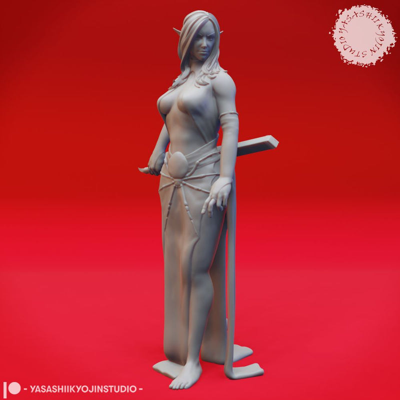 Drow Priestess - Tabletop Miniature (Pre-Supported)