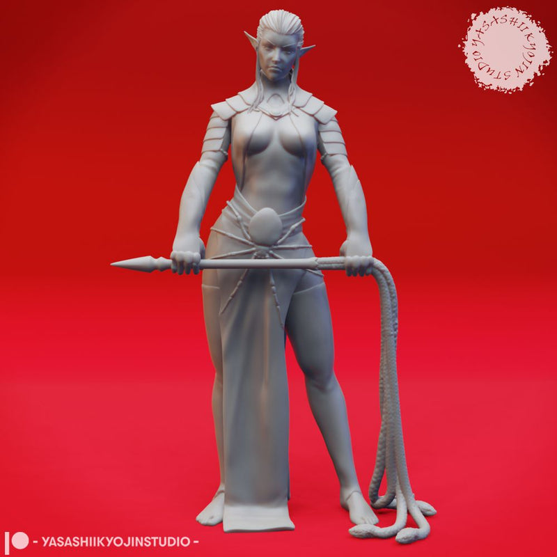 Drow High Priestess - Tabletop Miniature (Pre-Supported) - Only-Games