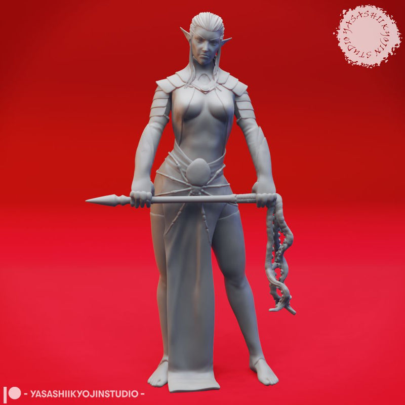 Drow High Priestess - Tabletop Miniature (Pre-Supported) - Only-Games