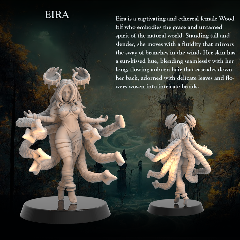 Druid  Elf Eira -Wood Elf Druid  Female Druid  - 32mm - Heroic scale