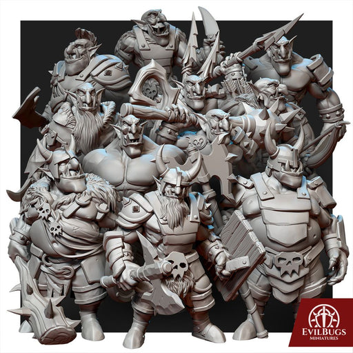 Bonecrusher Tribe Warriors  ( 23 miniatures )  28mm/32mm/54mm - Only-Games