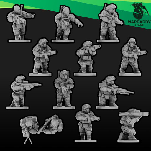 Sci-Fi Expeditionary Drop Troops- Squad 1 (15mm) - Only-Games