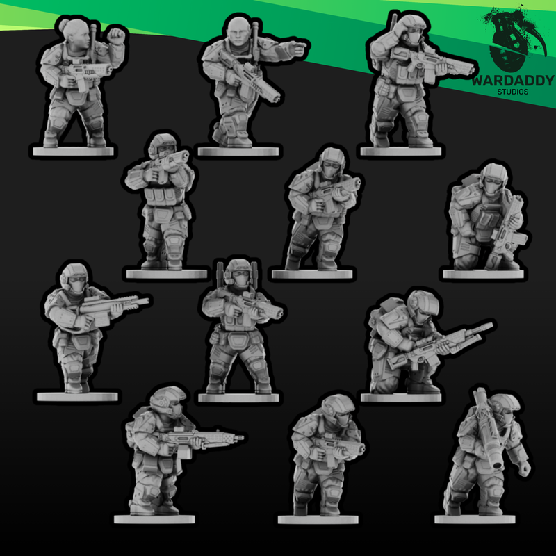 Sci-Fi Expeditionary Drop Troops- Squad 2 (15mm)