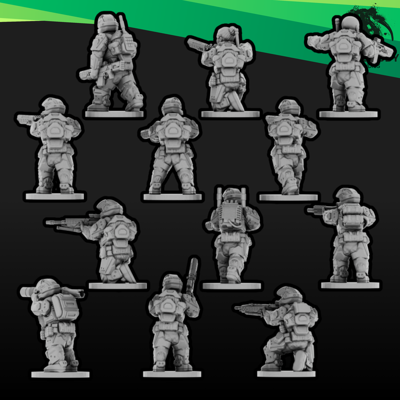 Sci-Fi Expeditionary Drop Troops- Squad 3 (15mm+)