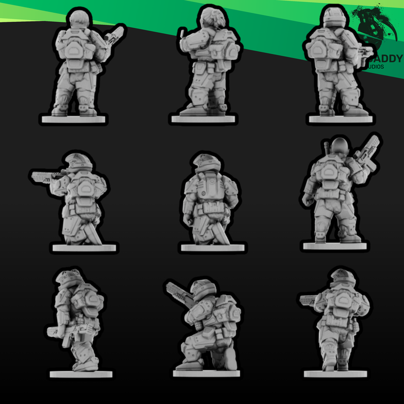 Sci-Fi Expeditionary Drop Troops- Support Squad (15mm)