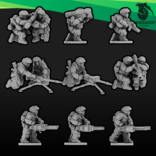 Sci-Fi Expeditionary Drop Troops- Weapons Squad (15mm+) - Only-Games