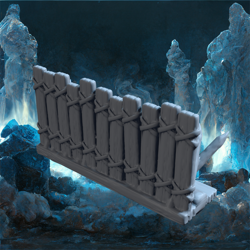 Wooden Fence of Serveta - Modular Barbarian Camp Wall STL, DnD & Wargaming Terrain