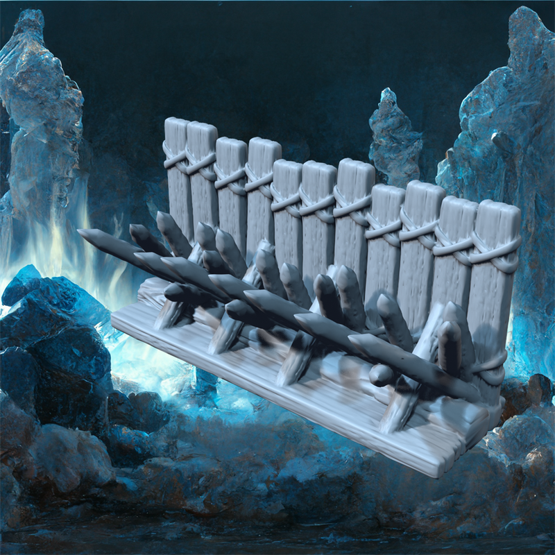 Wooden Fence of Serveta - Modular Barbarian Camp Wall STL, DnD & Wargaming Terrain