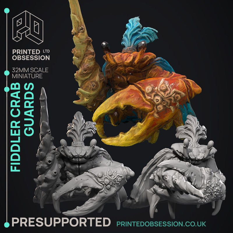 Crab Folk - 15 Models -  PRESUPPORTED - Illustrated and Stats - 32mm scale