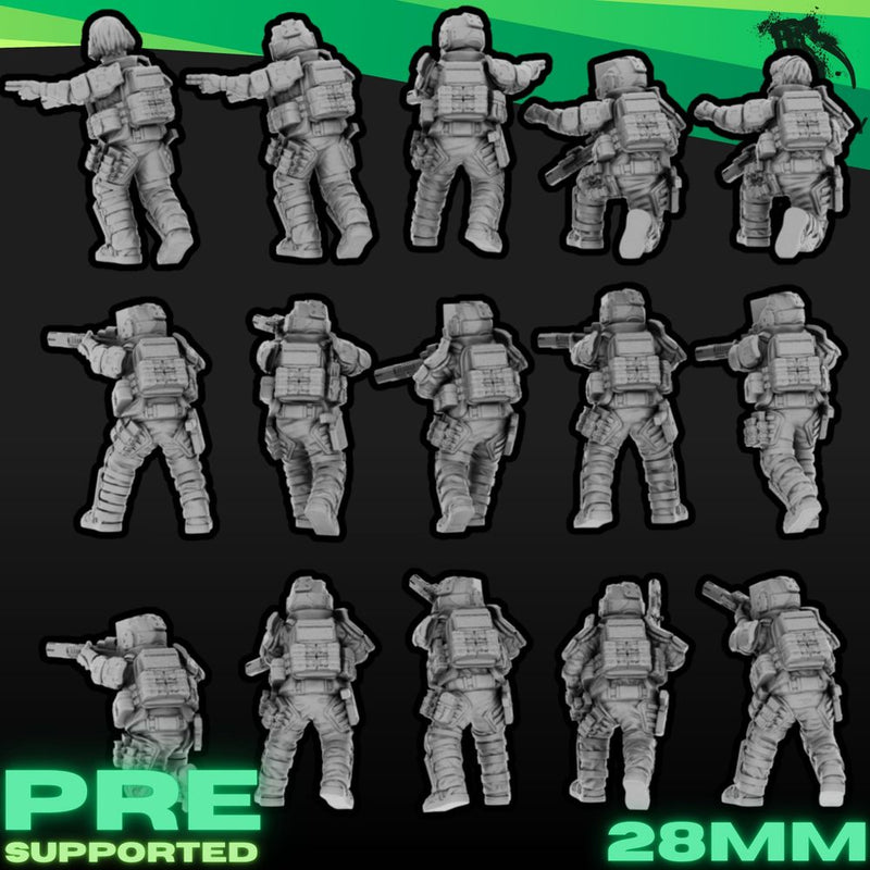 Sci-Fi Future Mercs- Riflemen - (28mm)