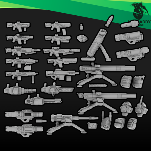 Futuristic / Sci-Fi Weapons & Equipment Pack (15mm) - Only-Games