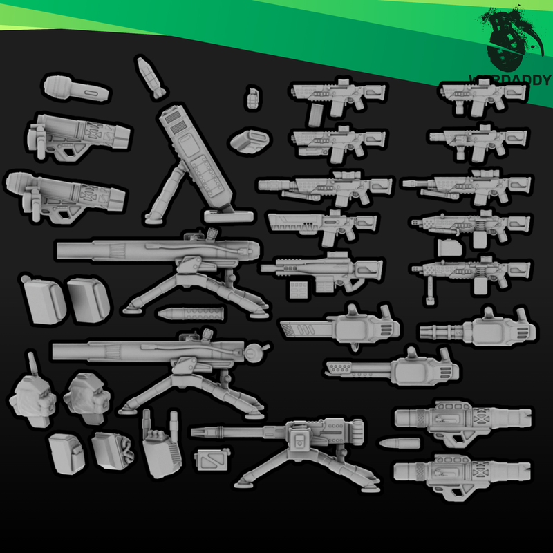 Futuristic / Sci-Fi Weapons & Equipment Pack (15mm)