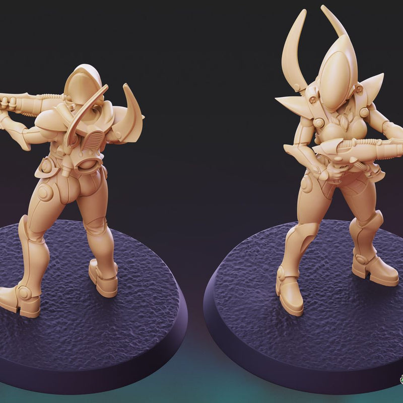 Galaxy Elves - Female Soldier Pose 1 - Only-Games