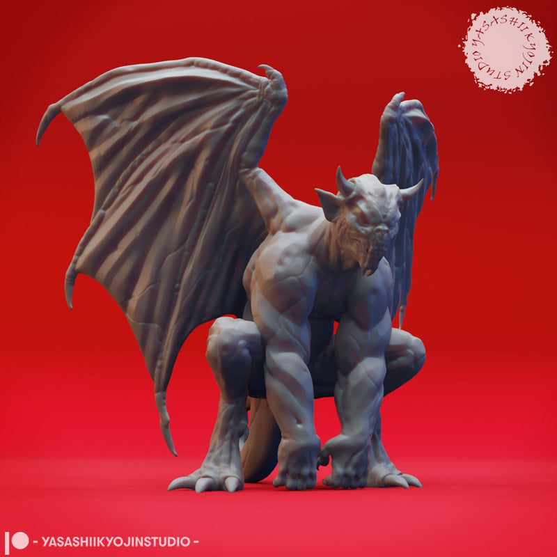 Perched Gargoyle - Inactive - Tabletop Miniature (Pre-Supported)