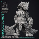 Geckold Guards - 2 Models -  PRESUPPORTED - Illustrated and Stats - 32mm scale