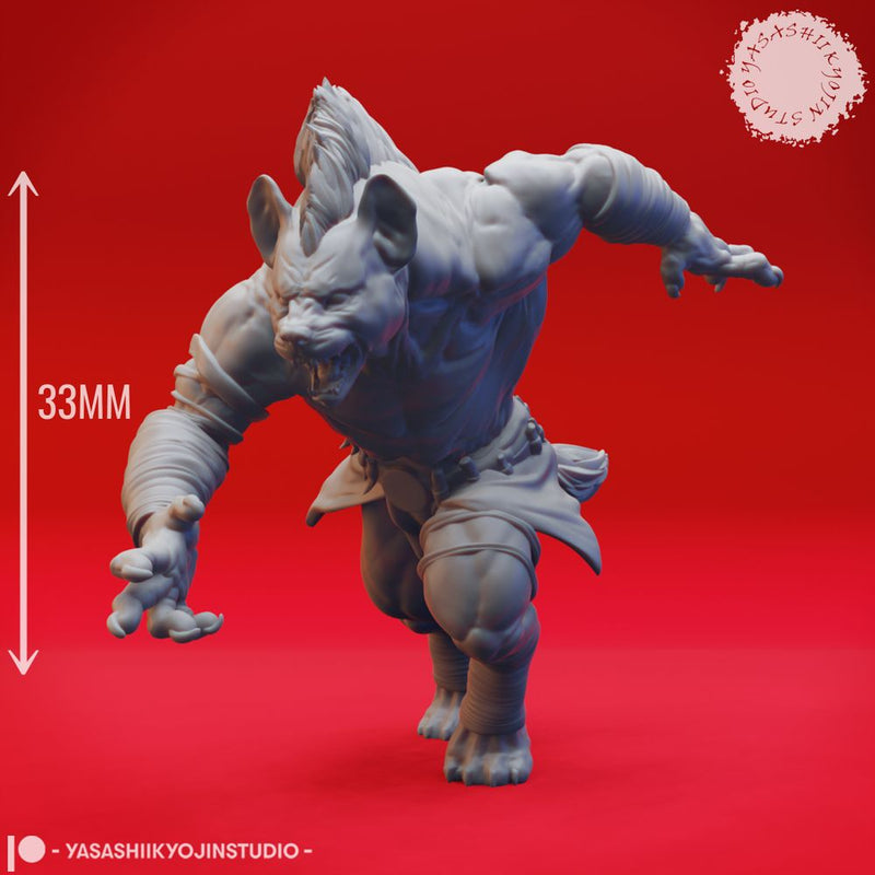 Gnoll - Charging - Tabletop Miniature (Pre-Supported) - Only-Games
