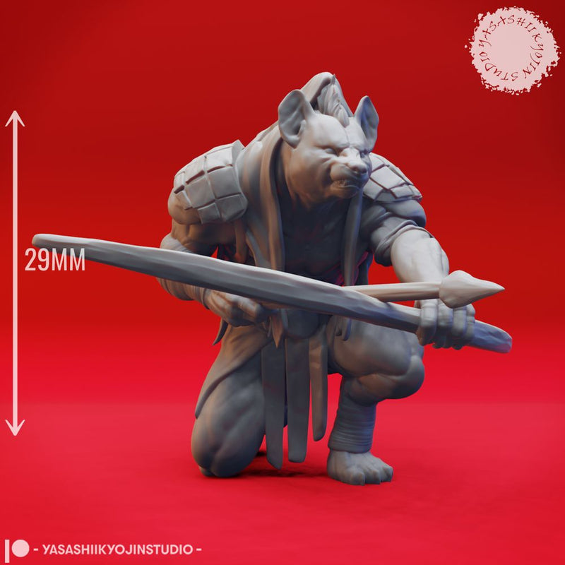 Gnoll - Archer - Tabletop Miniature (Pre-Supported) - Only-Games