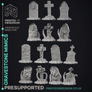 Grave Stone Mimics - 14 Models - Halloween -  PRESUPPORTED - Illustrated and Stats - 32mm scale