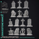 Grave Stone Mimics - 14 Models - Halloween -  PRESUPPORTED - Illustrated and Stats - 32mm scale