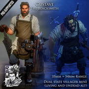 Gustave The Blacksmith - Living and Undead alts mini - STL only - Only-Games