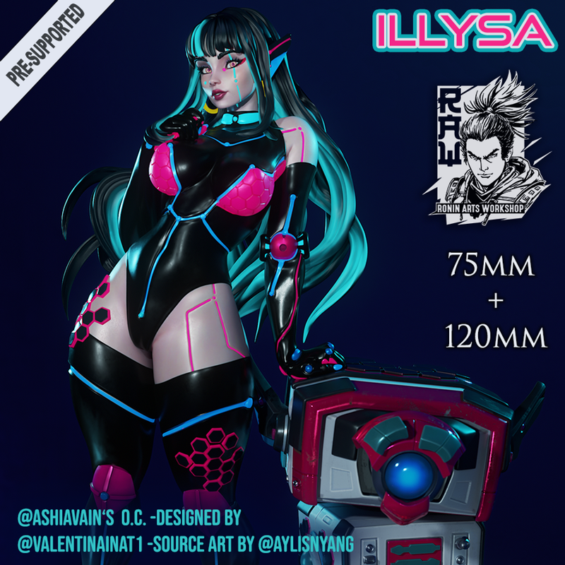 ILLYSA - Cyberpunk PinUp - 75mm and 120mm - STL only - Only-Games