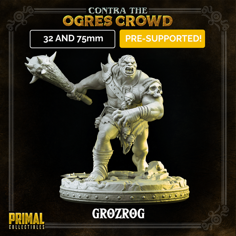 4 miniatures - 32mm - Classic Ogres Bundle -  CONTRA THE OGRES CROWD - MASTERS OF DUNGEONS QUEST - Only-Games
