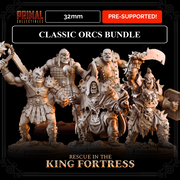 5 miniatures - 32mm - Classic Orcs Bundle - RESCUE IN THE KING FORTRESS  - MASTERS OF DUNGEONS QUEST - Only-Games