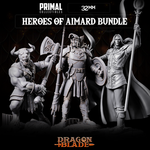 3 miniatures - 32mm - Heroes of Aimard Bundle - DragonBlade - Only-Games