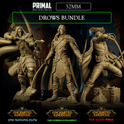 3 miniatures - 32mm - Classic Drows Bundle - Uncharted Kingdom - Only-Games