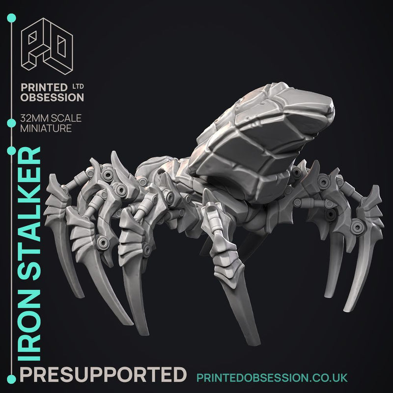 Iron Stalker - Construct -  PRESUPPORTED - Illustrated and Stats - 32mm scale