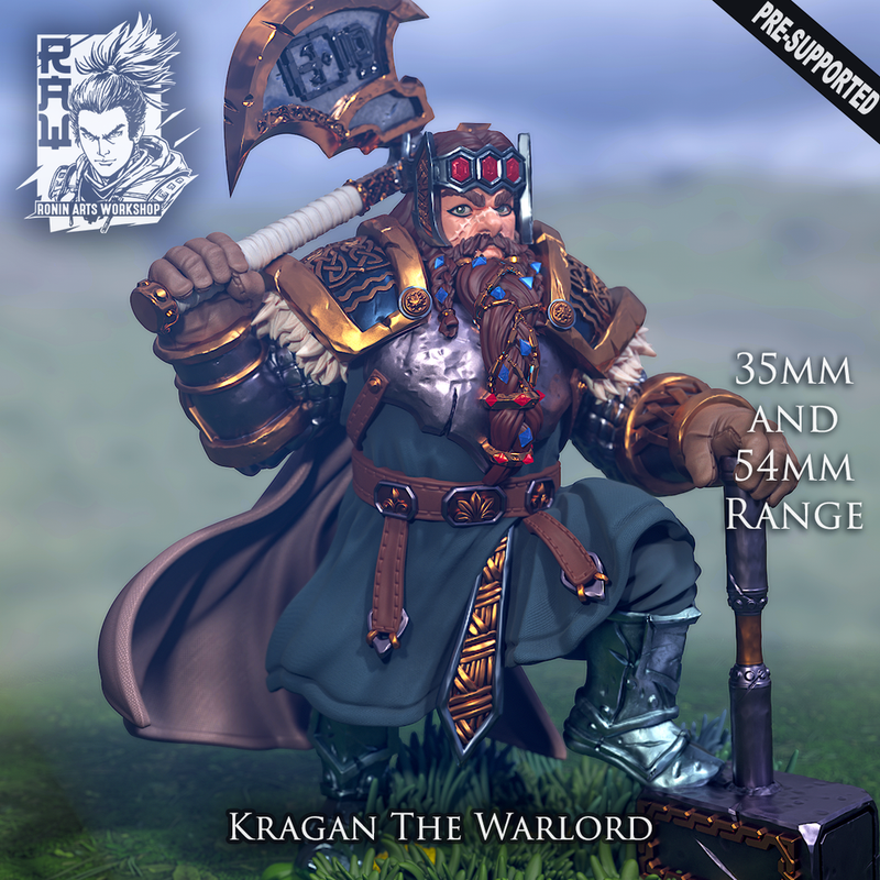 Kragan The Warlord - Warrior King Dwarf - STL only - Only-Games