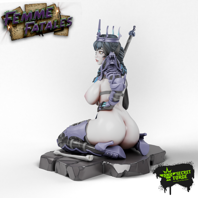 [Lady Death]  Seductive Gothic Girl Undead Warrior Queen, Pinup Fantasy Miniature Goth Girl