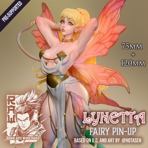 Lynetta - Fairy Pin-Up (75mm and 120mm) - STL only - Only-Games