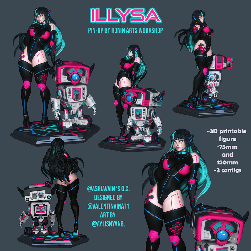 ILLYSA - Cyberpunk PinUp - 75mm and 120mm - STL only - Only-Games